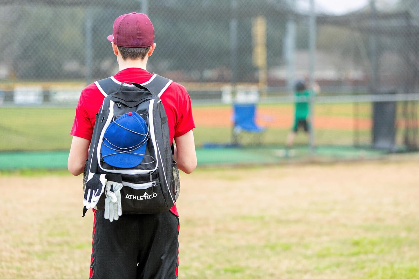 Baseball Bat Backpack - Versatile Gear Bag for Youth and Adults | Accommodates Bat, Helmet, Glove, and Shoes | Features Shoe Compartment and Fence Hook