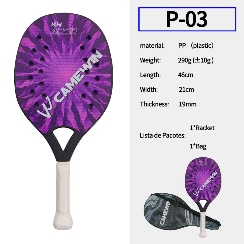 2025 Beach Tennis Racket Made of Durable PP Plastic with Protective Bag - Padel Paddle Racket