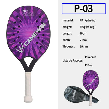 2025 Beach Tennis Racket Made of Durable PP Plastic with Protective Bag - Padel Paddle Racket