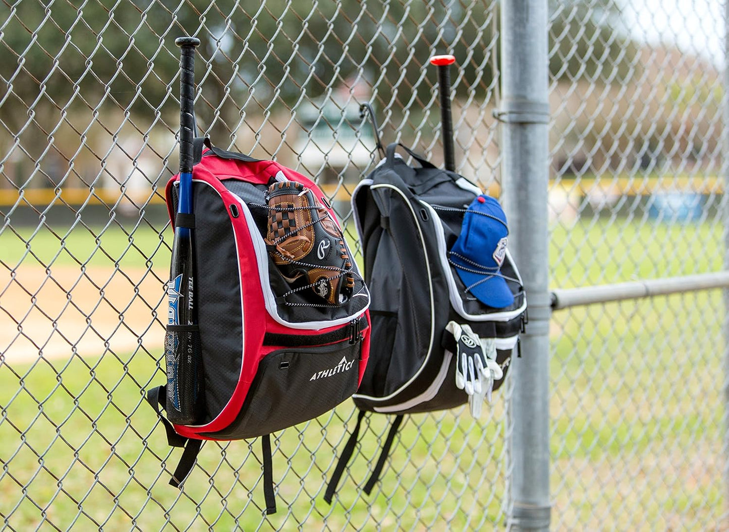 Baseball Bat Backpack - Versatile Gear Bag for Youth and Adults | Accommodates Bat, Helmet, Glove, and Shoes | Features Shoe Compartment and Fence Hook