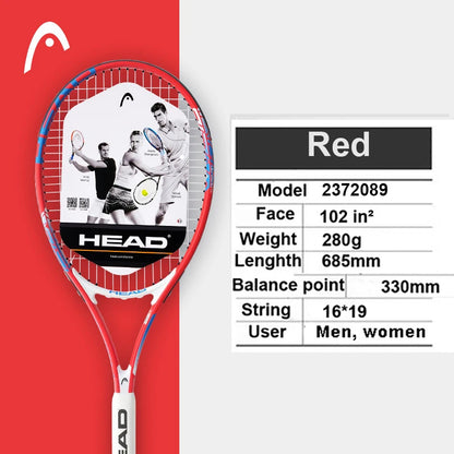 Professional Carbon Tennis Racket in Black with Bag, Overgrip, and Dampener - Model 414
