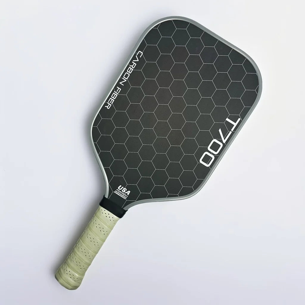 T700 Carbon Fiber Pickleball Paddle with Carbon Friction Surface and Polymer Honeycomb Core for Enhanced Power, Spin, and Control - 16mm