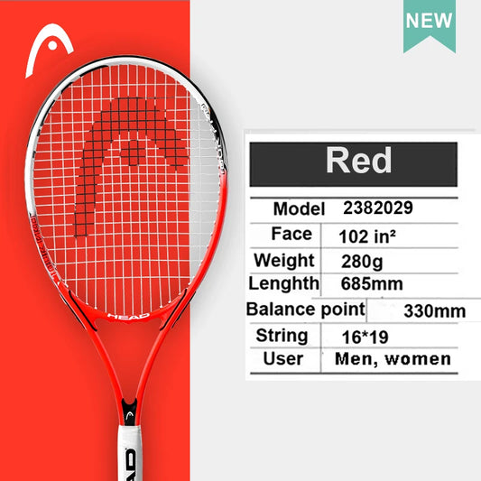 Professional Carbon Tennis Racket in Black with Bag, Overgrip, and Dampener - Model 414