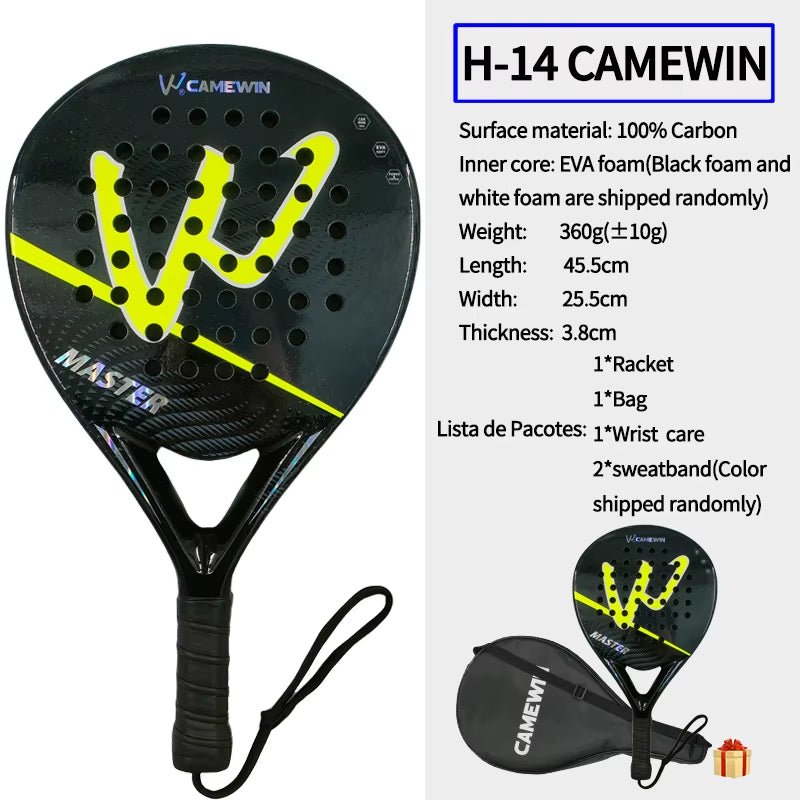 Premium Carbon Fiber Padel Racket with EVA Elastic Memory Foam Core