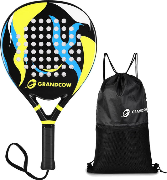 Lightweight Teardrop Padel Racket for Women - Soft EVA Core, Fiberglass Surface, Ideal for Beginner to Intermediate Players, 38mm Arm-Friendly Design