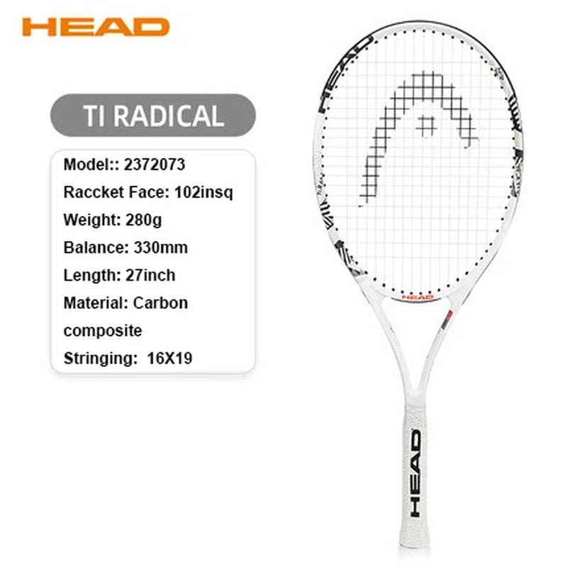Professional Carbon Tennis Racket in Black with Bag, Overgrip, and Dampener - Model 414