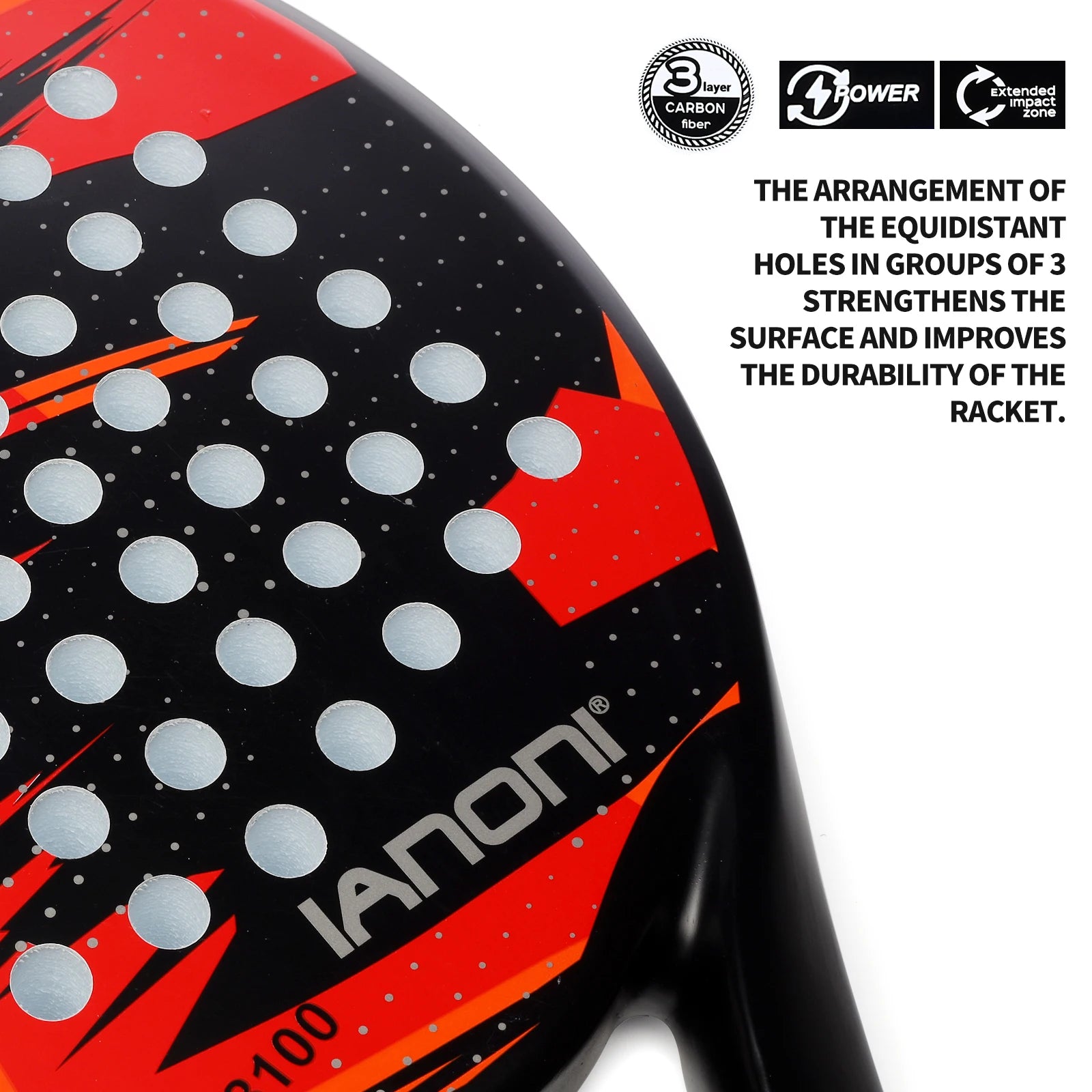 Carbon Fiber Padel Racket with EVA Memory Flex Foam Core - Lightweight Tennis Racquet