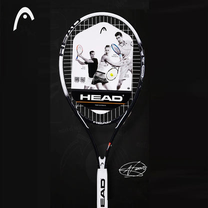 Professional Carbon Tennis Racket in Black with Bag, Overgrip, and Dampener - Model 414