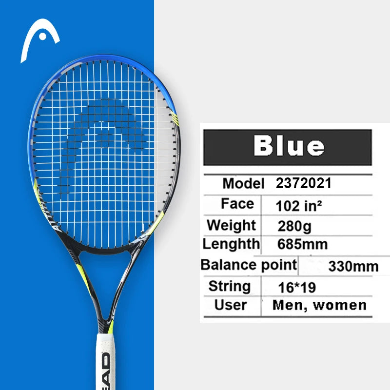 Professional Carbon Tennis Racket in Black with Bag, Overgrip, and Dampener - Model 414