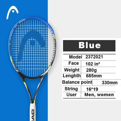 Professional Carbon Tennis Racket in Black with Bag, Overgrip, and Dampener - Model 414