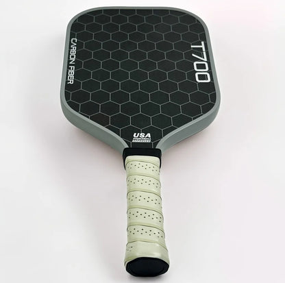 T700 Carbon Fiber Pickleball Paddle with Carbon Friction Surface and Polymer Honeycomb Core for Enhanced Power, Spin, and Control - 16mm