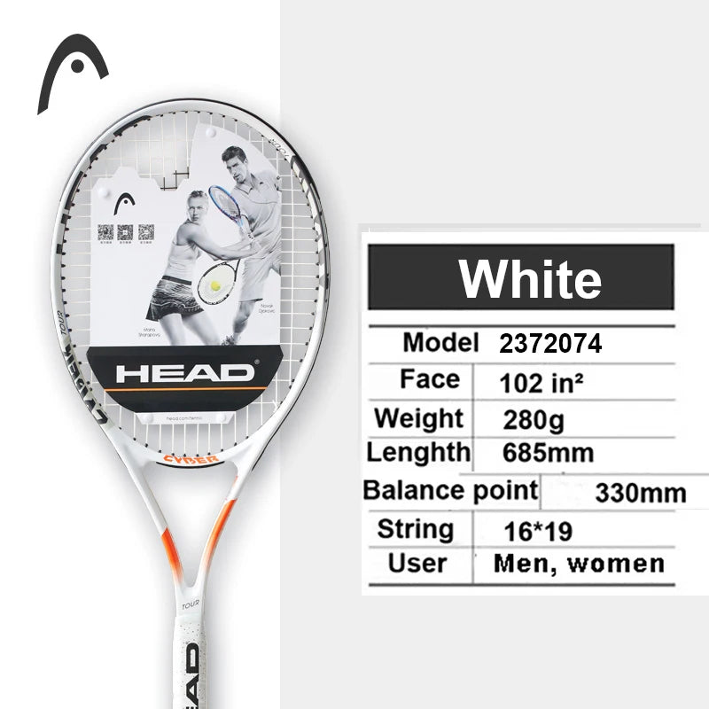 Professional Carbon Tennis Racket in Black with Bag, Overgrip, and Dampener - Model 414