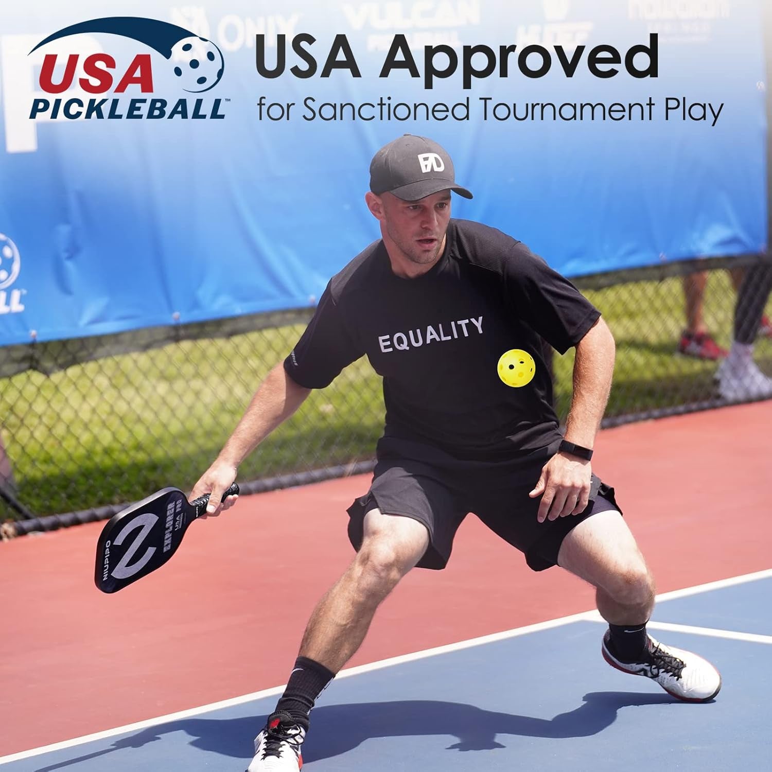 Pickleball Paddles Set of 2/4/1, USAPA Approved Carbon Fiber & Fiberglass Hybrid, Easy Power, Polypropylene Honeycomb Core, Cushioned 4.72" Grip, Bag/Cover, Pickleball Paddle Set for Men Women