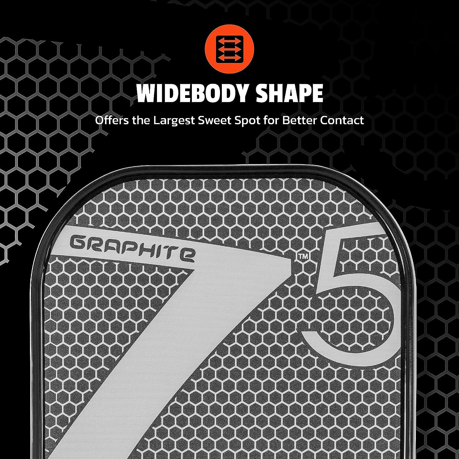 Graphite MOD Z5 Wide-Body Carbon Fiber Pickleball Paddle with Honeycomb Core, Graphite Face, and Ergonomic Cushion Grip