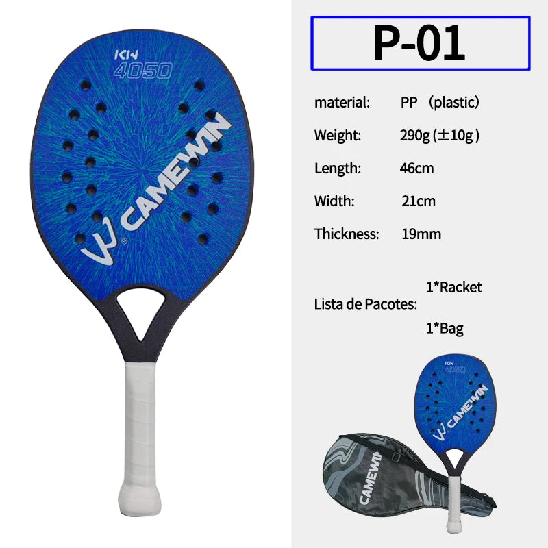 2025 Beach Tennis Racket Made of Durable PP Plastic with Protective Bag - Padel Paddle Racket