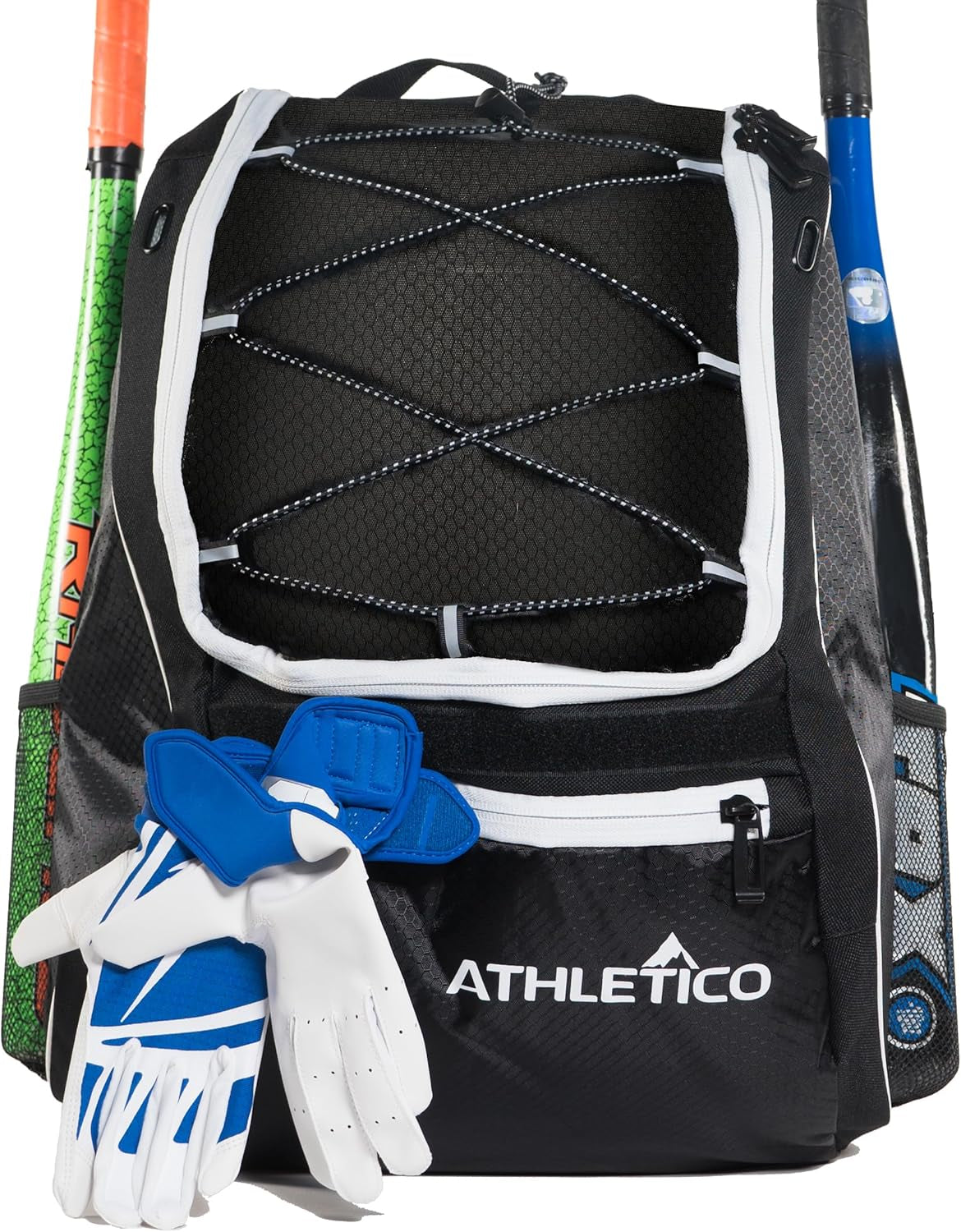 Baseball Bat Backpack - Versatile Gear Bag for Youth and Adults | Accommodates Bat, Helmet, Glove, and Shoes | Features Shoe Compartment and Fence Hook