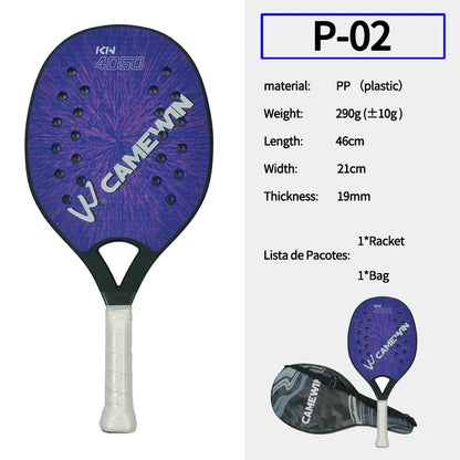 2025 Beach Tennis Racket Made of Durable PP Plastic with Protective Bag - Padel Paddle Racket