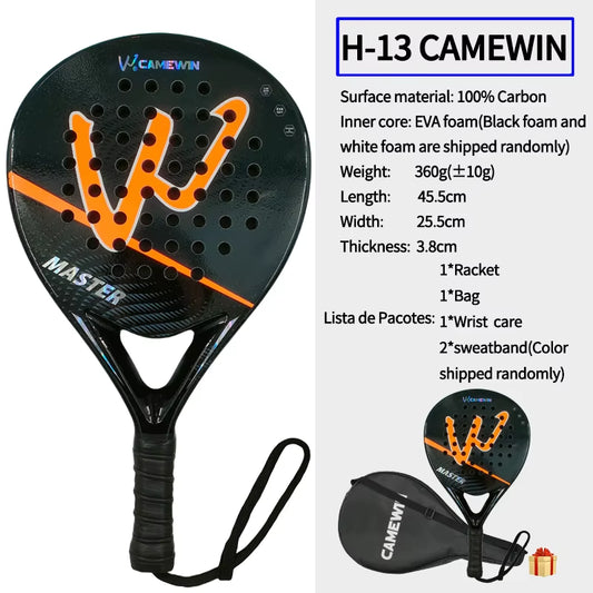 Premium Carbon Fiber Padel Racket with EVA Elastic Memory Foam Core
